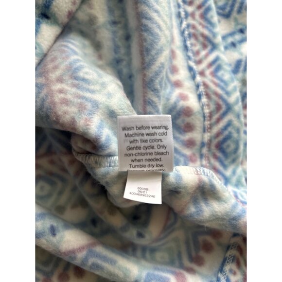 Croft & Barrow Womens S Mock Neck Fleece Pullover Sweater Blue Geometric - Picture 5 of 7